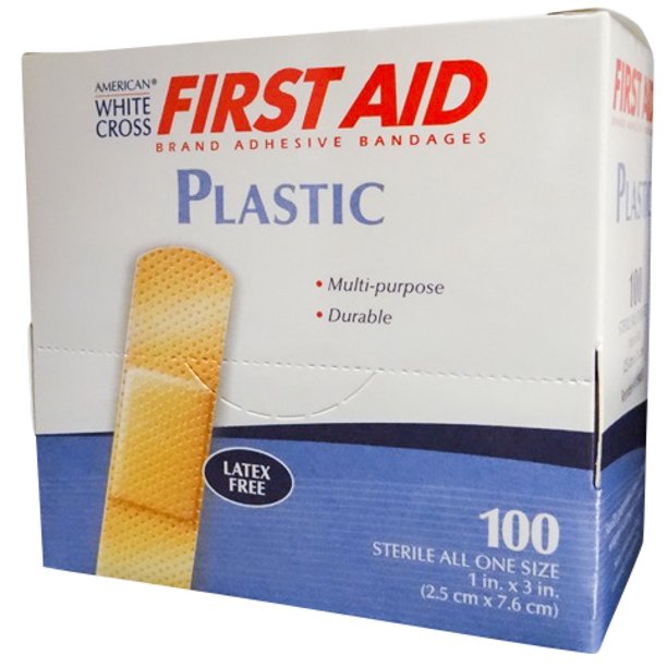 Plastic Bandage Adhesive Bandages Latex Free American White Cross 1 X 3 400 Pieces 4 Boxes Walmart Com Walmart Com