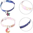 thumbnail image 3 of 2 collares para gatos ajustables con hebillas de liberación rápida (luna rosa y estrellas azules de 8 a 16 cm), collares para gatos desmontables con cascabeles, lindos collares para gatos con luna y, 3 of 5