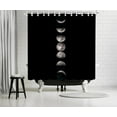 thumbnail image 4 of Moon Shower Curtain Wiccan Moon Phase Shower Curtains for Bathroom Black Whitcy Goth Bathroom Decor with Hooks 72"X72" Inches, 4 of 5