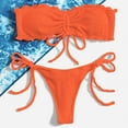 thumbnail image 4 of Uaswgudfs Women's Swimwear Two-Piece Set with Strapless Sweetheart Neckline Top and Adjustable Side-Tie Bikini Bottoms Orange M, 4 of 5