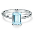 thumbnail image 3 of Gem Stone King 900 Platinum Sky Blue Aquamarine Engagement Ring for Women | 1.40 Cttw | Octagon 8X6MM | Gemstone March Birthstone | Size 8, 3 of 6