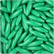 BeadTin Green Opaque 19mm Spaghetti Craft Beads (150pcs)