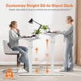Electric Adjustable Height Standing Desk 63 x 24 inch Sit to Stand Up