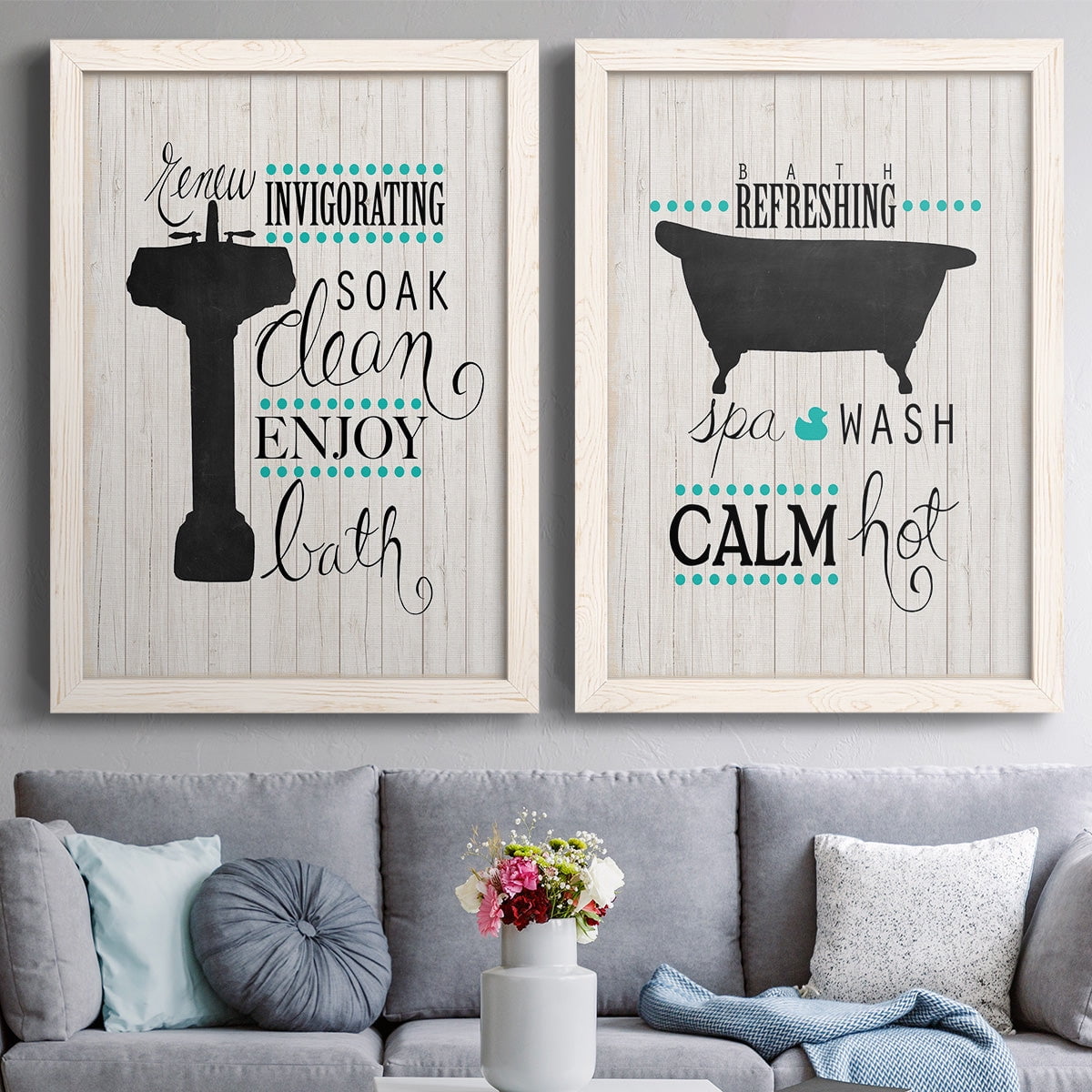 Invigorating Soak - Premium Framed Canvas 2 Piece Set - Ready to Hang