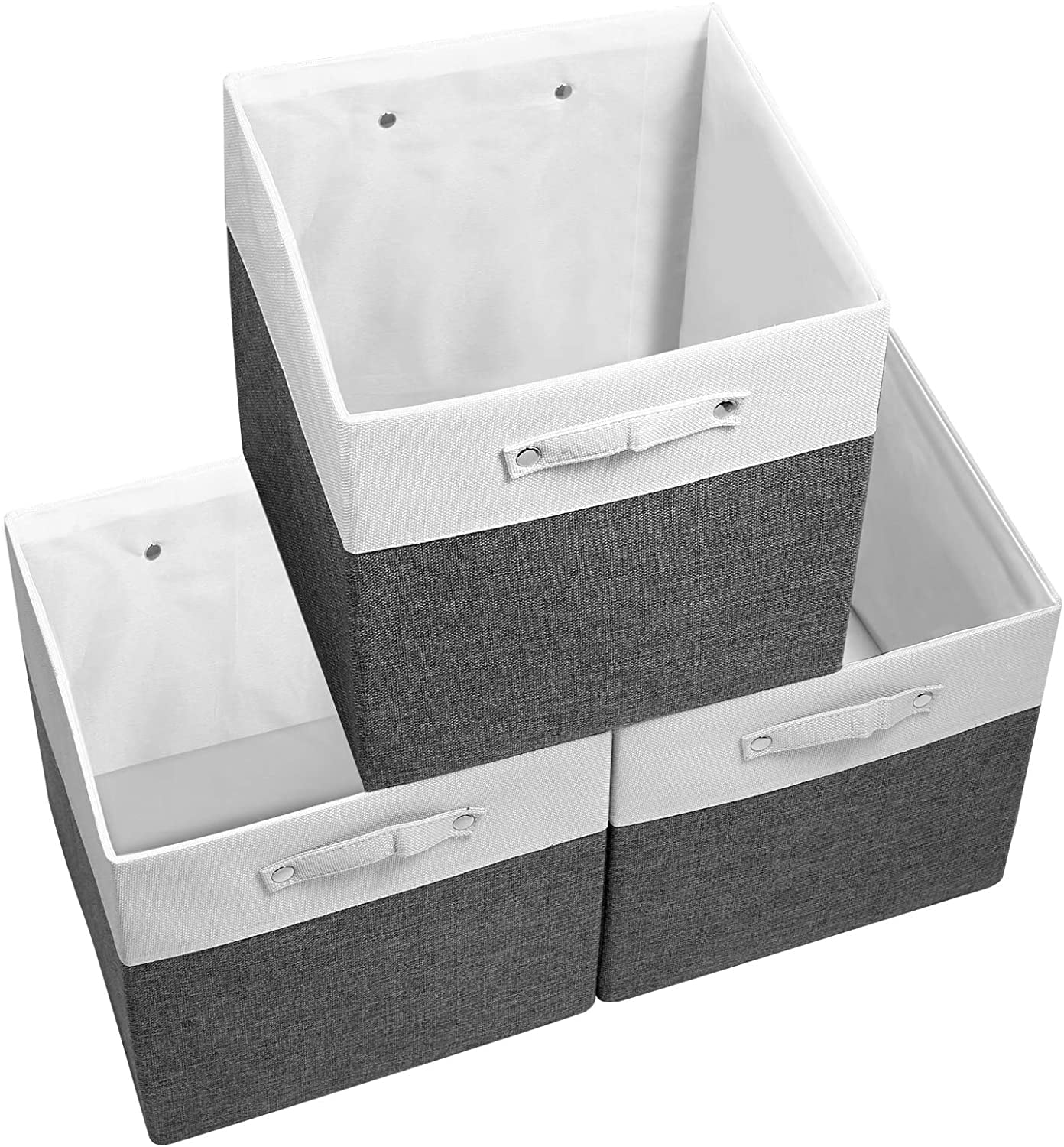 3pk THRESHOLD Fabric Cube Storage Bin13" x 13"Black/Gray 