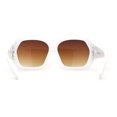 thumbnail image 4 of Womens Diamond Cut Geometric Thick Plastic Butterfly Sunglasses White Brown, 4 of 4
