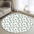 thumbnail image 3 of Spring Leaf Round Area&nbsp;Rug 4ft Watercolor Summer Country Green Leaves Plant Non-Slip&nbsp;Washable Circle Rugs Soft Felt Indoor Floor Mat for Bedroom Kitchen Living Room Bathroom, 3 of 9