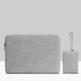 thumbnail image 2 of Funda para computadora portátil de cuero, impermeable, bolsa para computadora portátil con cremallera, funda para computadora a prueba de golpes, gris, 13 pulgadas, bolsa de carga Scienceny EL002886-10, 2 of 2