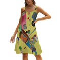 thumbnail image 1 of Kandinsky - Moderation Abstract Art Back Lacing Backless Dress Square Neck Dress Sweetheart Knot Flared Dress Wassily Kandinsky, 1 of 5