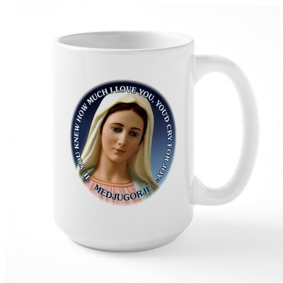 CafePress - Our Lady Of Medjugorje Large Mug - 15 oz Ceramic Large White Novelty Mug