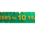 thumbnail image 4 of Green Banner with Glittery Cheers to 10 Years Text Balloons and Bunting Decors Party Backdrop Background for Anniversary Celebrations Milestone Parties Photography Props Party Decorations, 4 of 8