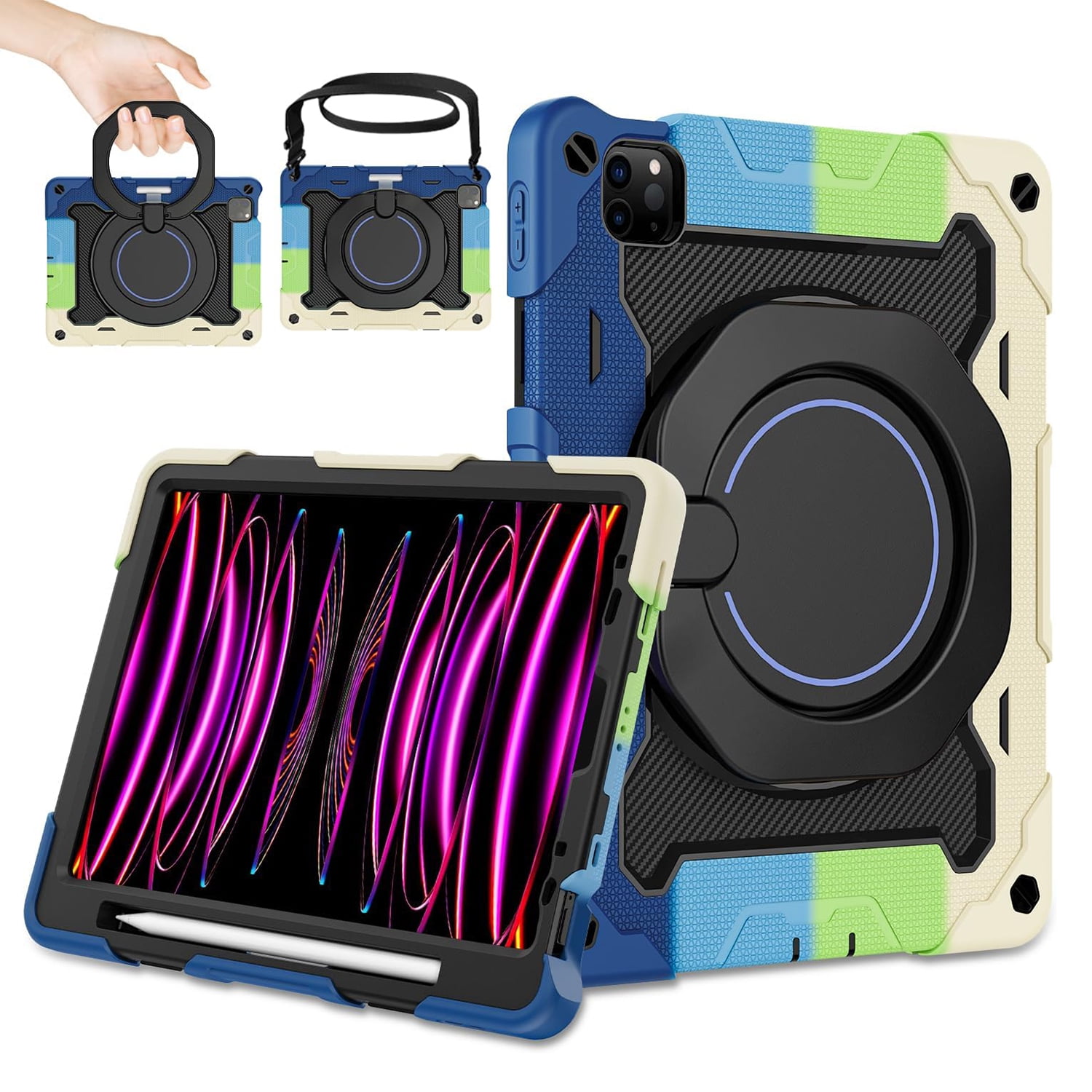 ROISKIN for iPad Pro 11 Case 4th 3rd 2nd 1st Generation (2022 2021 2020 2018) with Screen Protector for Boys[15ft Drop Protection] iPad Air Case 5th 4th Gen (2022 2020) 10.9 inch with 360 Stand