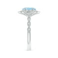 thumbnail image 3 of ANGARA Natural Oval 1 ct Aquamarine Trillium Floral Shank Ring in 14K White Gold for Women (Size-8x6mm) | March Birthstone, Birthday, Anniversary, Jewelry Gift for Women | Natural Aquamarine Ring, 3 of 8