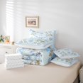 thumbnail image 6 of Homewish Country Floral 7pcs Bedding Comforter Set,Kawaii Bow Tie Queen Bedding Sets,Blue Brown Queen Sheet Sets For Teens,Ultra Soft Home Decor Reversible, 6 of 8