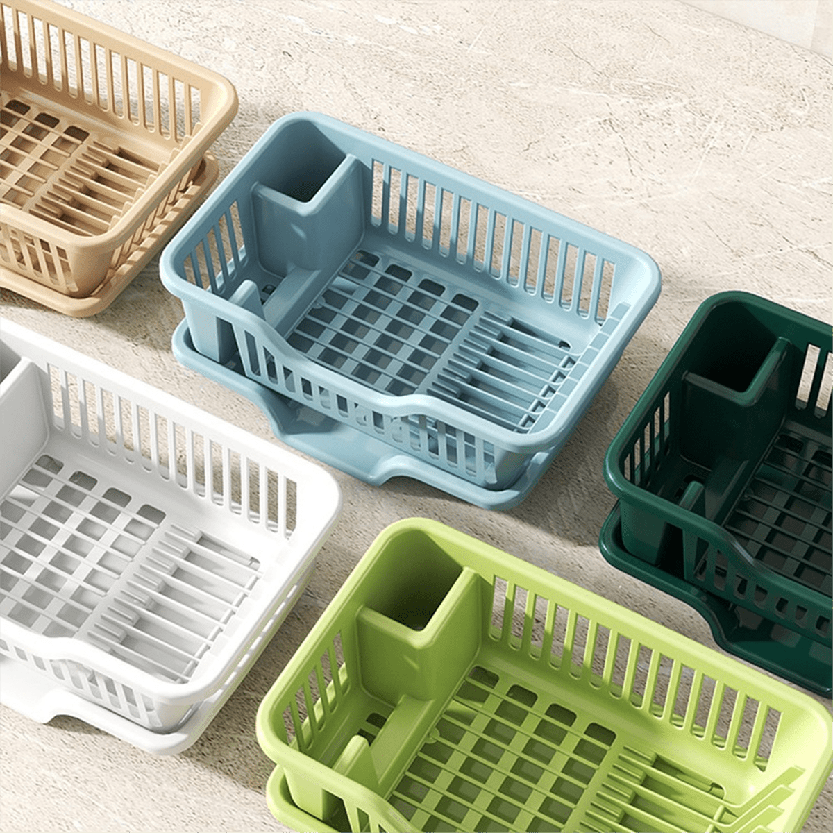 Dish Drying Rack-Dish Rack with Auto-Drain Organizer Rack Dish Rack and Drainaboard Set for Kitchen Counter Restaurant C