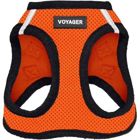 Voyager Step-in Air Dog and Cat Harness - All Weather Mesh Vest Harness for Small & Medium Dogs - Orange Base, XXXS