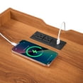 thumbnail image 6 of Elle Modern Nightstand with LED Lights, Charging Station, Bedside Table with 2 Drawers, Yellow, 6 of 9