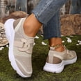 thumbnail image 4 of Rokment Women's Orthopedic Slip on Walking Shoes 2026 Spring Fall Comfortable Casual Mesh Memory Foam Wedge Low Heels Athletic Running Tennis Jogging Nursing Fashion Sneakers Beige Size 6.5, 4 of 7