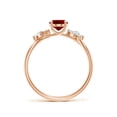 thumbnail image 2 of ANGARA Lab Grown 1 Ct Oval Ruby Butterfly Engagement Ring for Women in 14K Rose Gold (Size-7x5mm) | July Birthstone, Birthday, Anniversary, Jewelry Gift for Women | Lab-Grown Ruby Ring, 2 of 7