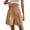 Khaki, variant on vigerkar Bermuda Shorts for Women Knee Length Casual Summer 2025 Trendy Elastic Wide Leg Short with Pockets Khaki, L