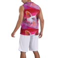 thumbnail image 5 of Easygdp Pink Pig Men's Mesh Basketball Jersey Quick Drying Sleeveless Shirts Fitted Muscle Tank Tops Sport Round Neck T-Shirt - 4X-Large, 5 of 9