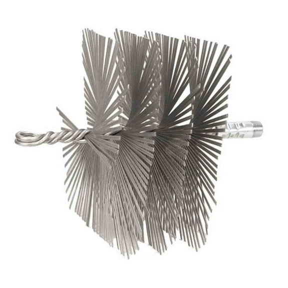 12" x 12" Square Heavy-Duty Chimney Brush - Flat Wire Design, Oil-Tempered Steel Bristles - 3/8" NPT Male Thread - Professional Grade for Sweeps and DIY Cleaning