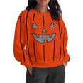 thumbnail image 3 of yoeyez Womens Oversized Sweatshirts Fleece Halloween Crewneck Sweatshirt Comfy Fall Warm Fashion Pullover Tops Black,L, 3 of 7