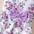 thumbnail image 6 of REDARER Girls' Flowers Print Long Sleeved Top Coat Sleeveless Bowknot Dress Two Piece Set,6-12 Months, 6 of 8