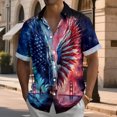 thumbnail image 5 of Ankishi Patriotic Button Down Shirts for Men Eagle Print Hawaiian American Flag Shirt Button Down Patriotic Tops for Daily, 5 of 9