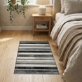 thumbnail image 3 of ODIKA Vintage Distressed Pinstripe Block Border Farmhouse Even Striped Flowing Dynamic Non-Slip Low Profile for Hallway, Study Room, Playroom, 3 of 7