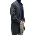 thumbnail image 6 of IYTR Men's Solid Color Shawl Collar Long Sleeve Open Front Cardigan Sweater with Pockets Black M, 6 of 6