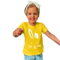thumbnail image 5 of Zwiiyzr 2024 Toddler T-Shirt Bunny Face Doodle Easter Spring Time Flowers Great Gift Idea Easter Eggs Candy Basket Rabbit Cotton Tail Yellow-160, 5 of 5