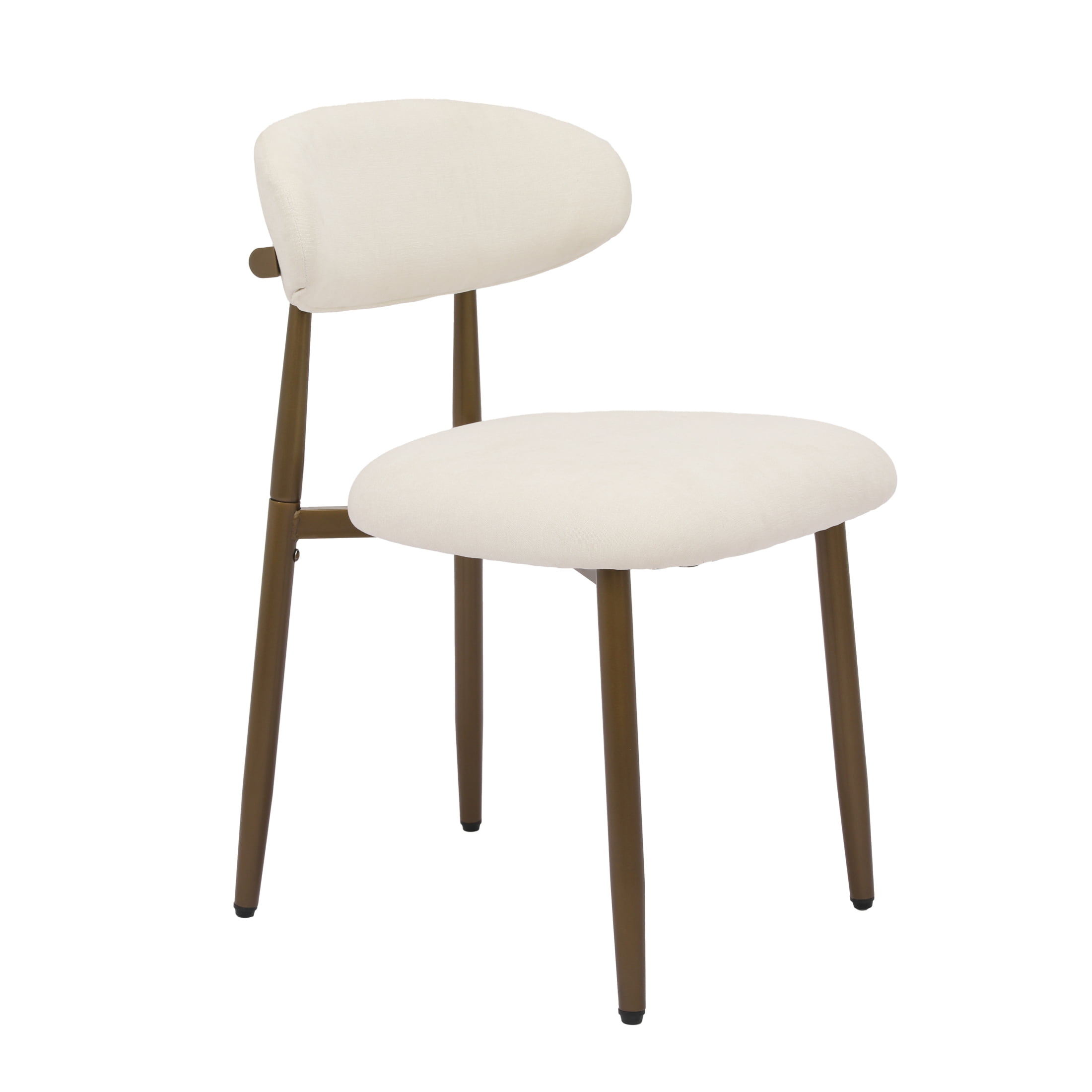 Vinform Upholstered Dining Chairs Set of 2, Fabric Metal Chair for Dining Room, Beige