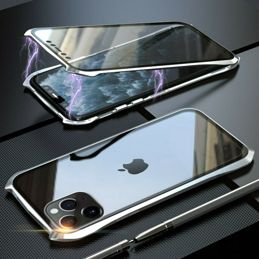 Case For Iphone 11 Pro Max Magnetic Metal Bumper Back And Front Glass