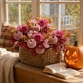thumbnail image 4 of Fall Decor, 4Pcs 11.8 Inch Artificial Autumn Pumpkin Berry Maple Leaves Stems Picks Vase Decorations For Home Harvest Holiday Halloween Thanksgiving Table Centerpiece Indoor Decor, 4 of 5