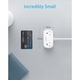 thumbnail image 3 of Anker Regleta USB, cable fino de 5 pies y enchufe plano, regleta pequeña con 2 tomacorrientes y 2 cargadores USB, sistema de seguridad para carga de escritorio, compacto para cruceros, viajes, escrito, 3 of 5