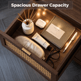 thumbnail image 4 of Biemlerfn 3 Drawer Nightstands,Rattan Night Stand with Charging,Walnut Finish, 4 of 11