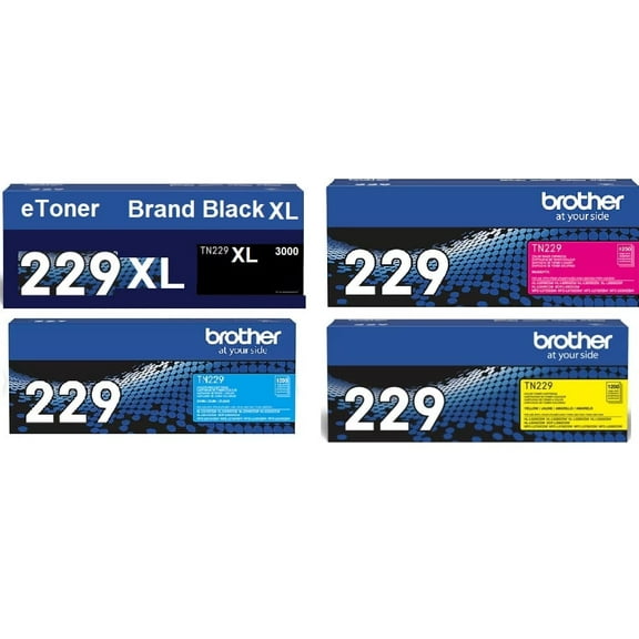 Get BROTHER Brand Color With OUR BRAND High Yield Black TN229XL TN229C TN229M TN229Y TN229 Toner Set