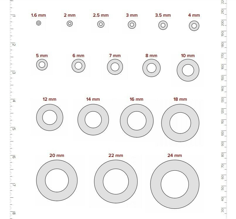 25 pcs M14 14mm Metric flat washer Stainless steel 18-8 A-2 