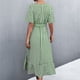 thumbnail image 5 of Vestido largo de verano ANGGREK con cinturón dobladillo suelto a rayas cuello en V, 5 of 6