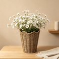 thumbnail image 6 of Woven Wicker Planter Basket with Base, 8.6'' Rustic Farmhouse Decorative Rattan Plant Pot, Boho Flower Holder for Indoor Outdoor Patio Home Decor, 6 of 7