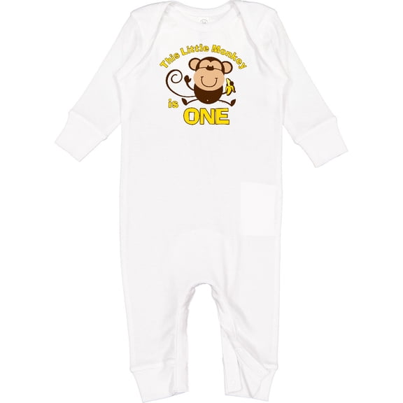 Inktastic Little Monkey 1st Birthday Boy Baby Romper Coveralls