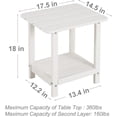 thumbnail image 7 of Prime Garden Patio Side Table Rectangle Adirondack Table for Outdoor,White, 7 of 7