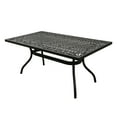 thumbnail image 2 of Outdoor Aluminum 7pc Black Rectangular Patio Dining Set and Six Chairs, 2 of 9