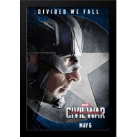 Captain America: Civil War 28x36 Large Black Wood Framed Movie Poster Art Print