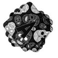 thumbnail image 2 of Letter A Day of the Dead Skulls Black Foam Coaster Set of 4, 2 of 3