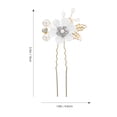 thumbnail image 2 of 6 Pcs Épingle à Cheveux Fleur de Mariée Strass Perle Épingle à Cheveux Mariage en Forme de U pour Femmes, 2 of 8