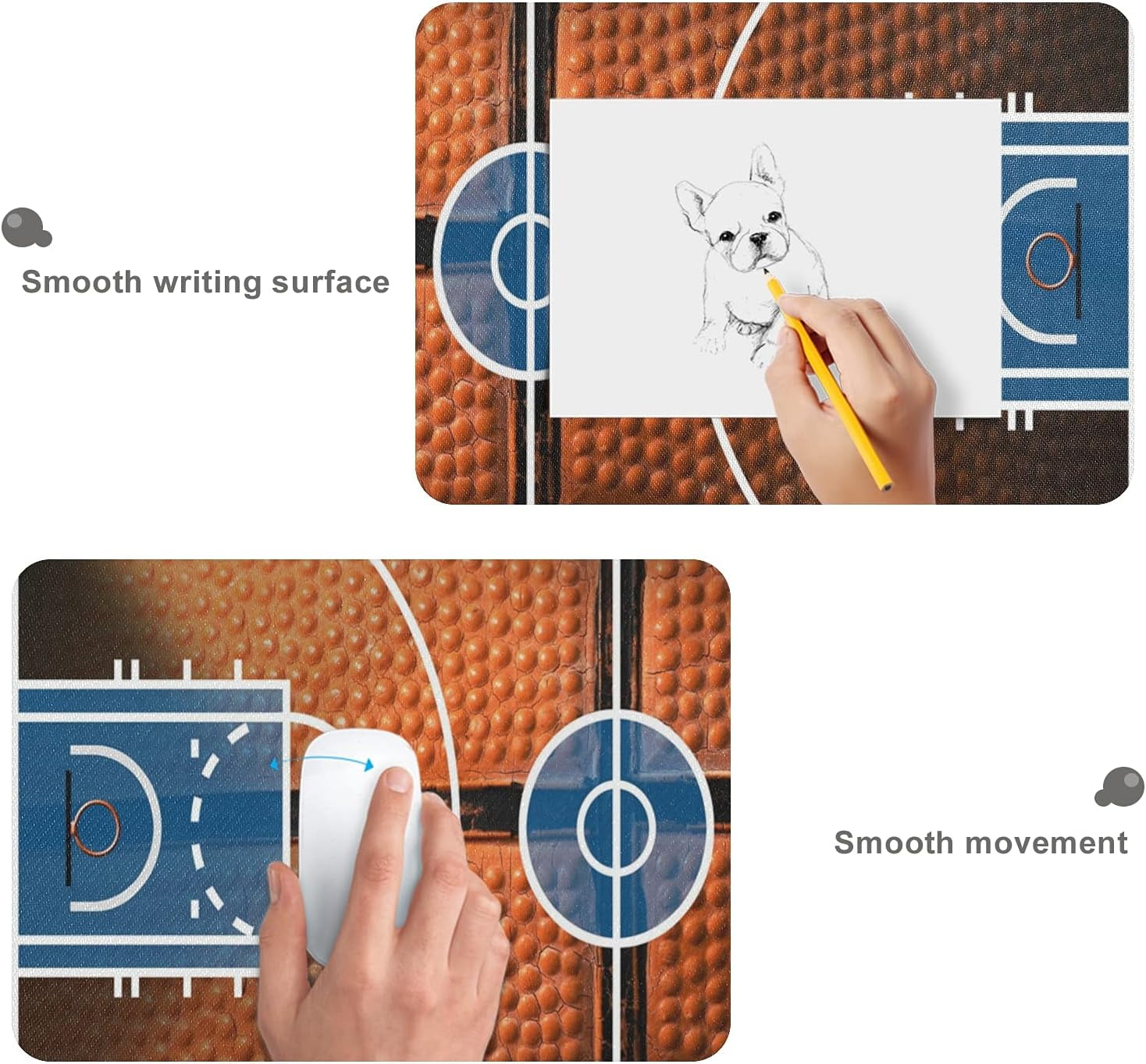 Basketball Court with Closeup Sports Large Gaming Mouse Pad Big Mousepad Mice Keyboard Mat with Non-Slip Rubber Base for Computer Laptop Home & Office, 31.5 X 15.7 inch