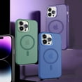 thumbnail image 3 of Compatible with iPhone 15 Pro Frosted Case Magnetic Wireless Charging Case for Men Women Slim Soft TPU Cover Fashion Luxury Protection Shockproof Translucent Matte Phone Case, Blue, 3 of 9