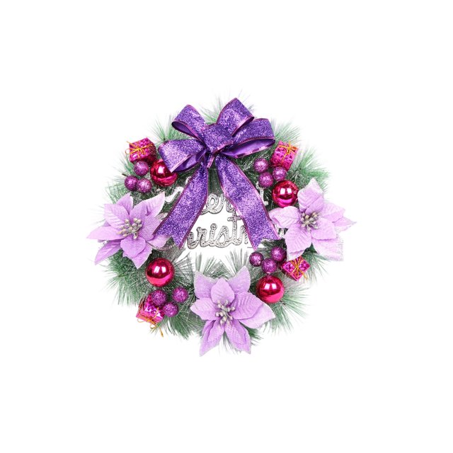 Decoraciones de Navidad Al Aire Libre Anillo de la Flor de Navidad, Colgante de Puerta, Colgante de Pared, Corona de Flores de la Vid, Gran Decoración de la Escena, Arco de Imitación Hecha a Mano, Cor